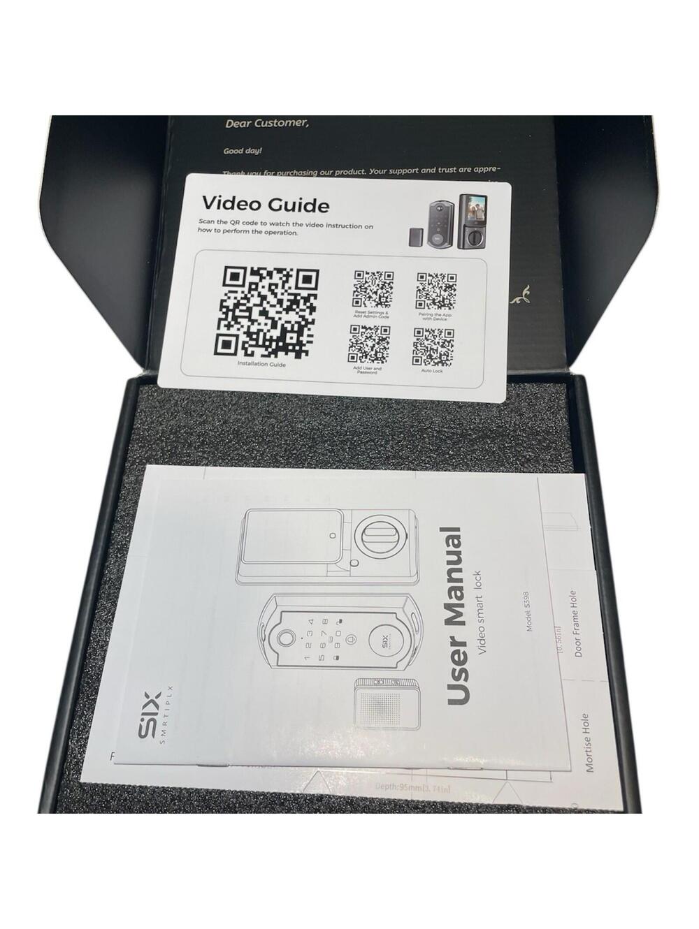 SIX SMRTIPLX 4 In 1 Integration Video Smart Lock: Model S398 - Open Box / READ - Picture 4 of 9